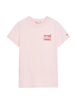 T-Shirt Tommy Hilfiger Natural Dye Rosa para Menina