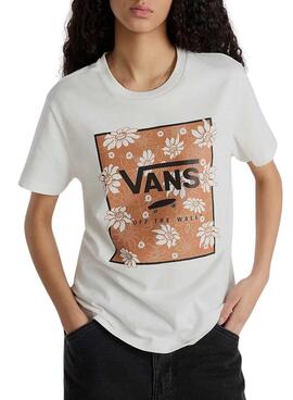 Camiseta Vans Tropic Fill Floral Bege para Mulher.