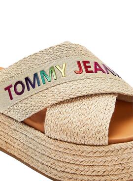 Sandálias Tommy Jeans Rainbow Bege para Mulher