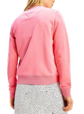 Sweat Tommy Jeans Terry Logo Rosa para Mulher