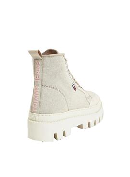Botas Tommy Jeans Flat Boot Bege para Mulher