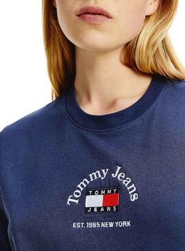 T-Shirt Tommy Jeans Boxy Crop Timeless Azul Mulher