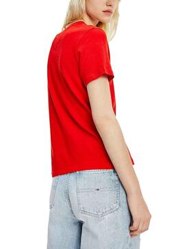 T-Shirt Tommy Jeans Homepun Vermelho para Mulher