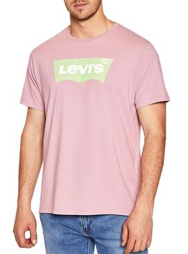 T-Shirt Levis Housemark Graphic Rosa para Homem
