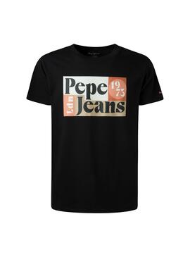 T-Shirt Pepe Jeans Wells Preto para Homem