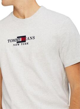 T-Shirt Tommy Jeans Timeless Cinza para Homem