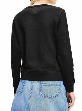 Sweat Tommy Jeans Terry Logo Preto para Mulher