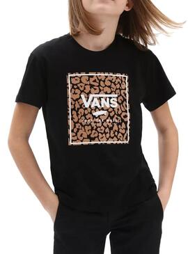 T-Shirt Vans Leopard Print Preto para Menina