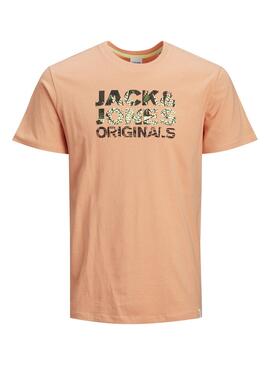 T-Shirt Jack & Jones Sokkulent Coral Homem