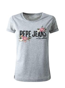 T-Shirt Pepe Jeans Patience Cinza para Mulher