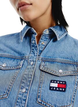 Camisa Tommy Jeans Denim Relaxed para Mulher