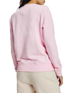 Sweat Tommy Jeans Essential Logo Rosa Mulher