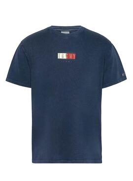 T-Shirt Tommy Jeans Vintage Flag Azul Marinho Homem