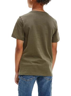T-Shirt Calvin Klein Shadow Logo Verde Menino