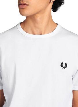 T-Shirt Fred Perry Ringer Branco para Homem