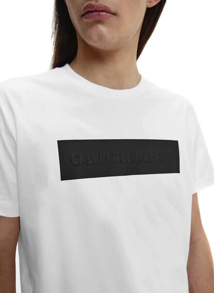 T-Shirt Calvin Klein Blocking Branco para Homem