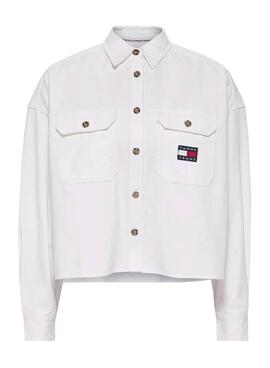 Overshirt Tommy Jeans Utility Branco para Mulher