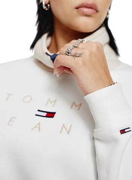 Sweat Tommy Jeans Tonal Branco para Mulher