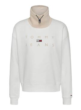 Sweat Tommy Jeans Tonal Branco para Mulher
