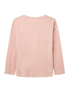 T-Shirt Pepe Jeans Nuria Rosa para Menina