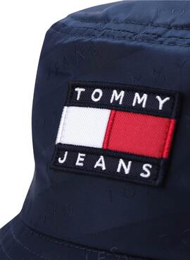 Gorro Tommy Jeans Heritage Jaquard Azul Marinho Mulher