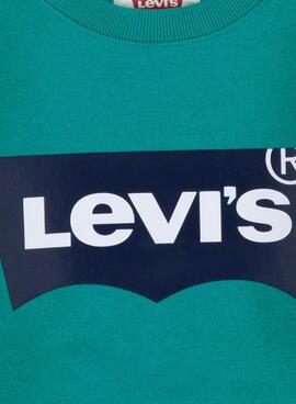 Sweat Levis Crew Logo Verde para Menino