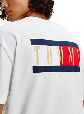 T-Shirt Tommy Jeans Vintage Flag Branco