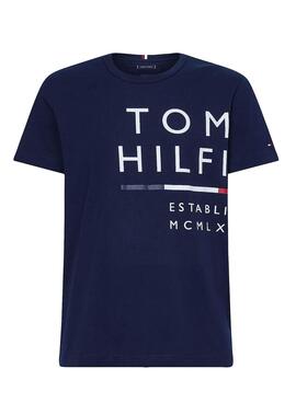 T-Shirt Tommy Hilfiger Wrap Azul Marinho para Homem