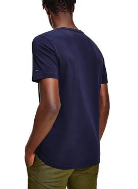 T-Shirt Tommy Hilfiger Lines Azul Marinho para Homem