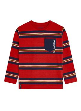 T-Shirt Mayoral Stripes Vermelho para Menino