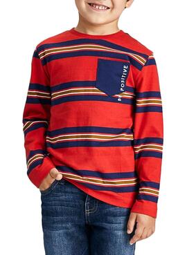 T-Shirt Mayoral Stripes Vermelho para Menino