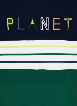T-Shirt Name It Planet Verde Para Menino
