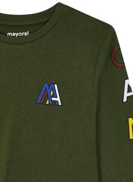 T-Shirt Mayoral Letters Verde para Menino