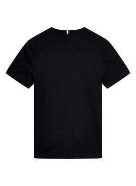 T-Shirt Tommy Hilfiger Flag Rib Preto para Menino