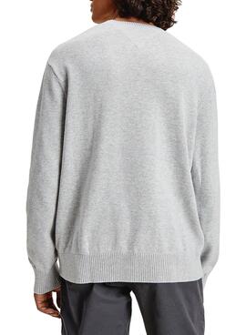 Camisola Tommy Jeans Branded Sweater Cinza Homem