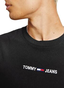 T-Shirt Tommy Jeans Small Texto Preto para Homem