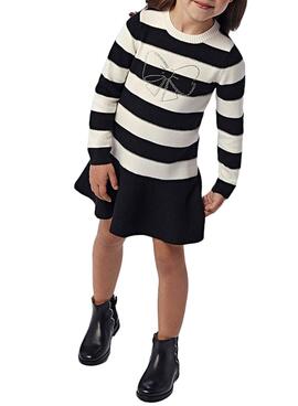 Vestido Mayoral Stripes Preto para Menina