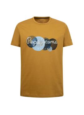 T-Shirt Pepe Jeans Sacha Mostarda para Homem