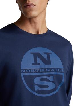 T-Shirt North Sails Basic Long Azul Marinho para Homem