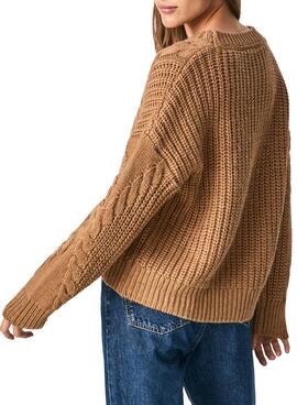 Camisola Pepe Jeans Rania Knitted Marron para Mulher