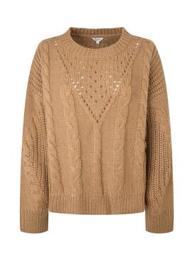 Camisola Pepe Jeans Rania Knitted Marron para Mulher