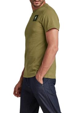 T-Shirt G-Star Basdge Logo Verde para Homem