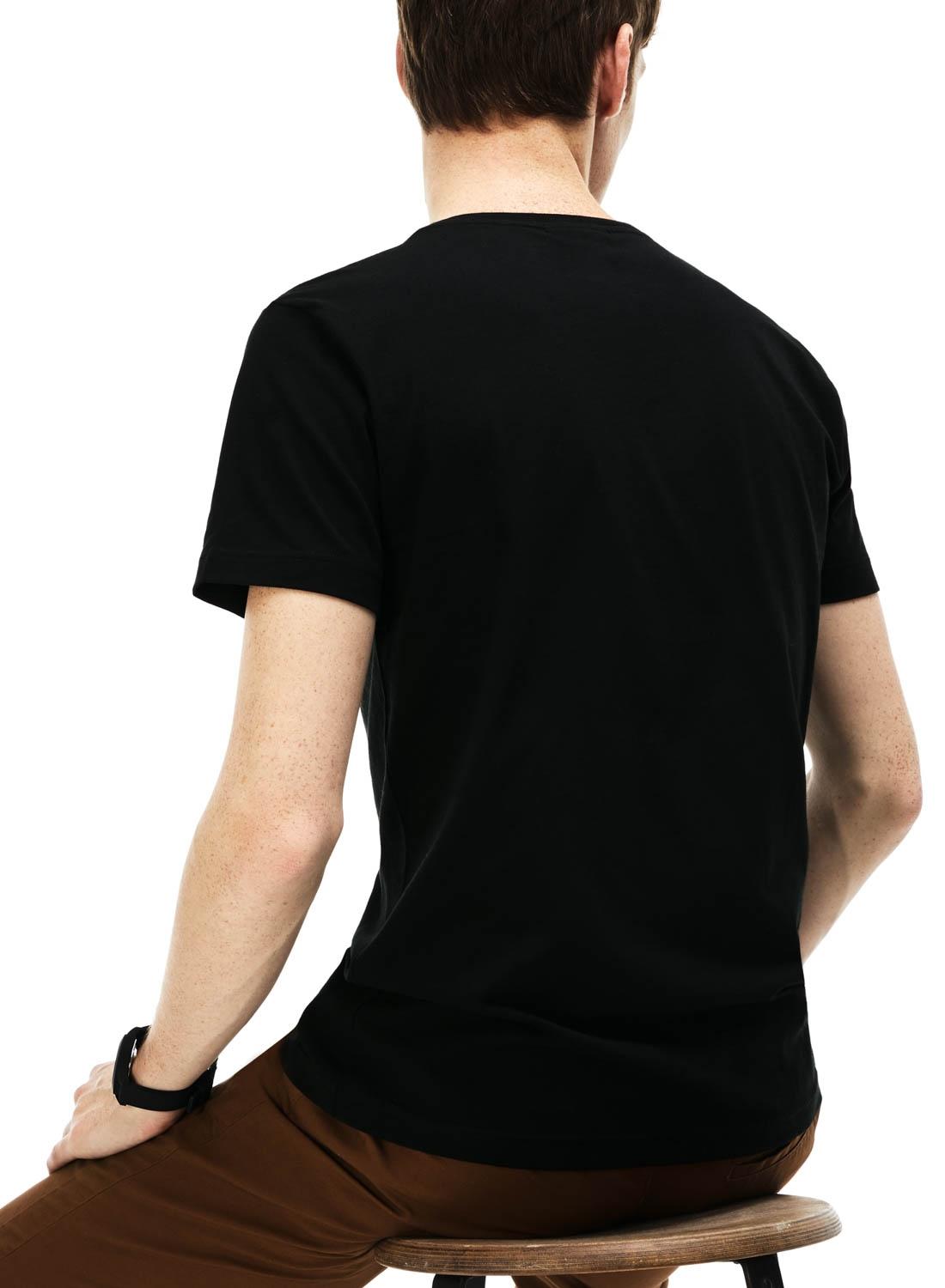 T-Shirt Lacoste Basica Homens Negros