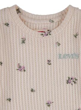 T-Shirt Levis Flower Rosa para Menina