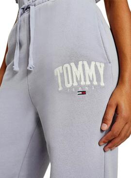 Pantalon Fato de treino Tommy Collegiate Jeans Lila Mulher