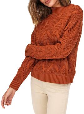 Camisola Only Mette Naranja Knitted para Mulher
