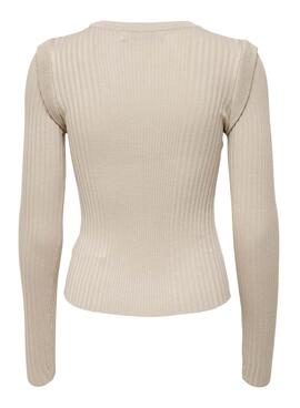 Camisola Only Libi Bege Knitted para Mulher