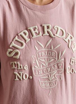 T-Shirt Superdry Orgulho em Craft Rosa para Mulher