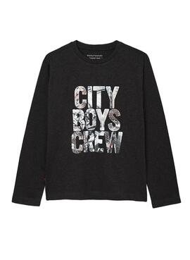 T-Shirt Mayoral `City Boys Crew´ Cinza para Menino