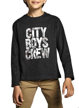 T-Shirt Mayoral `City Boys Crew´ Cinza para Menino